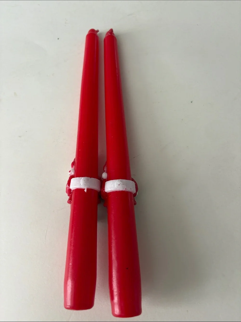 Vintage Christmas Santa Taper Red 10” Candles